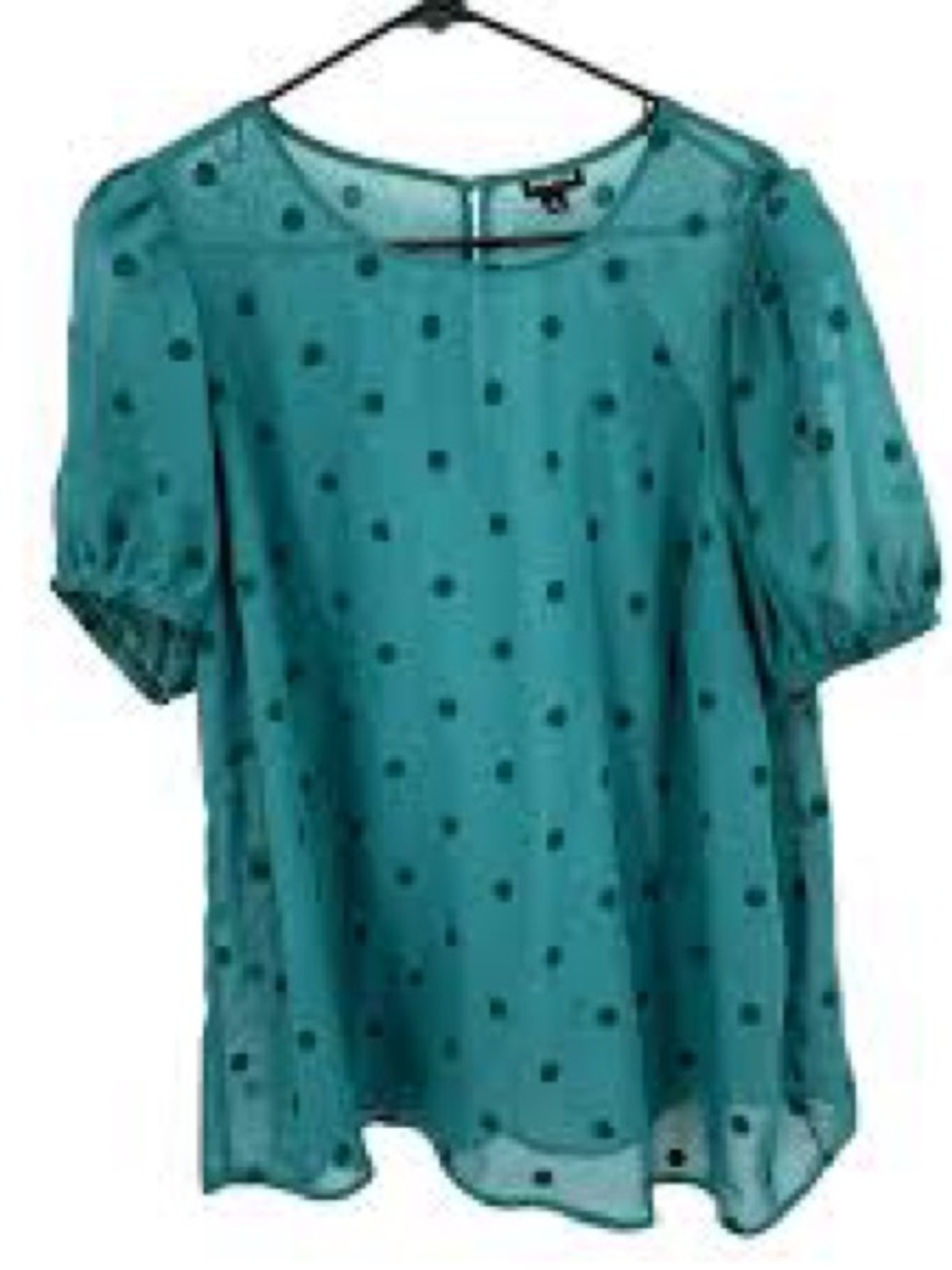 torrid Teal Polka Dot Sheer Puff Sleeve Blouse